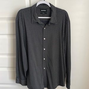 mens BONOBOS navy polka dotted button down shirt
